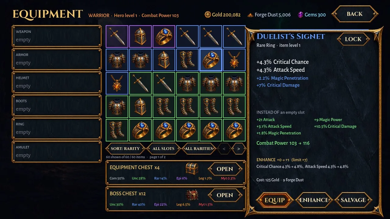 Grow stronger: a real screenshot of Harrowrift: Horde Survival