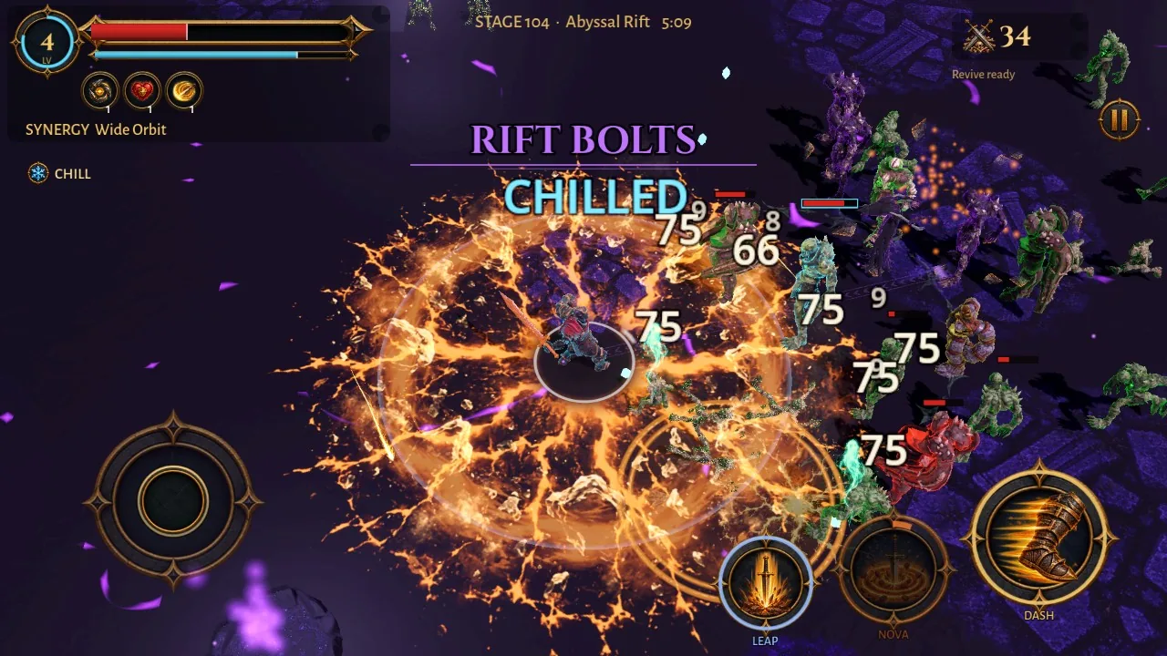 Build a run: a real screenshot of Harrowrift: Horde Survival